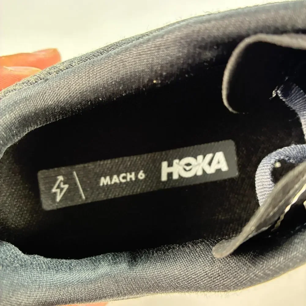 HOKA One One Mach 6 Black White Road Running Shoes 1147810 BWHT Womens Size 8.5B